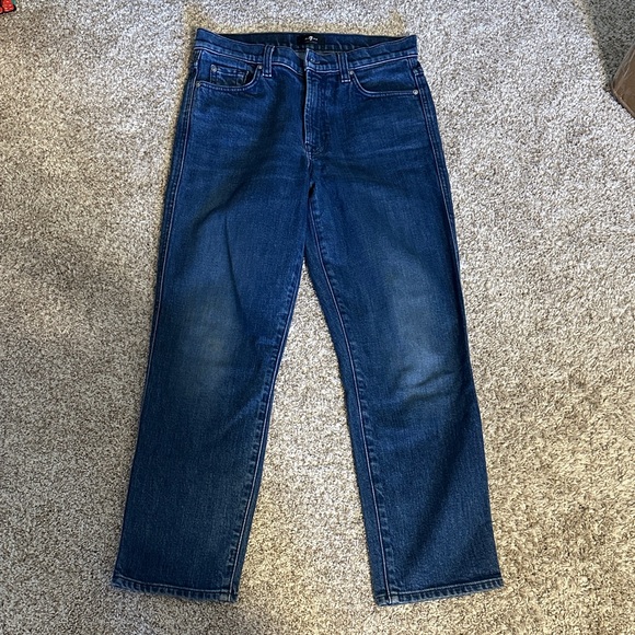 7 For All Mankind Indigo Cropped Jeans - Picture 1 of 6